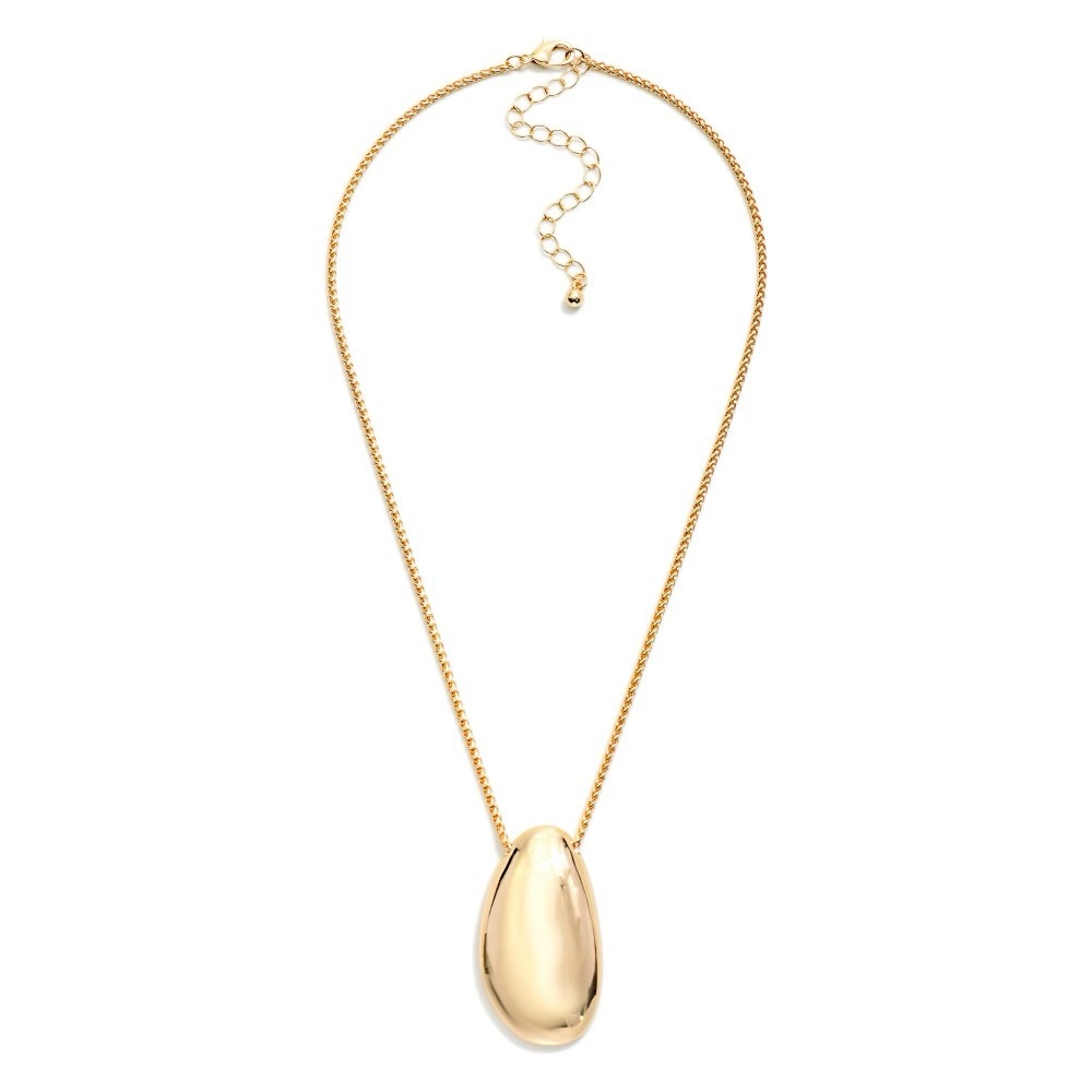 90’s minimalist Gold Teardrop Pendant Necklace - Women Jewelry